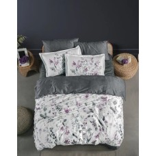 Комплект постільної білизни La Romano 300TC Premium сатин евро (Delcina Grey)