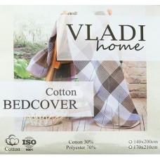 Покривало літнє 140 x 205 см полуторне, 3/BOB білий-піс-кор, ТМ Vladi