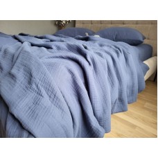 Комплект постільної білизни Navy Blue, Муслін чотиришаровий, 100% Бавовна, ТМ Комфорт-текстиль