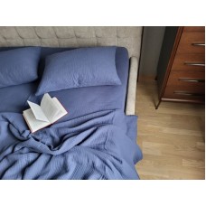 Комплект постільної білизни Navy Blue, Муслін чотиришаровий, 100% Бавовна, ТМ Комфорт-текстиль