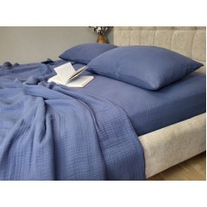 Комплект постільної білизни Navy Blue, Муслін чотиришаровий, 100% Бавовна, ТМ Комфорт-текстиль