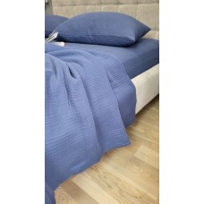 Муслінове покривало Navy Blue зі 100% бавовни, ТМ Комфорт-текстиль