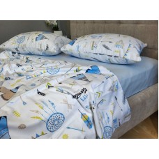 Комплект постільної білизни Вігвам/блакитний, Turkish flannel