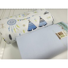 Комплект постільної білизни Вігвам/блакитний, Turkish flannel Комплект постільної білизни Вігвам/блакитний, Turkish flannel