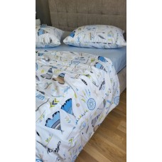 Комплект постільної білизни Вігвам/блакитний, Turkish flannel Комплект постільної білизни Вігвам/блакитний, Turkish flannel