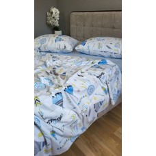 Комплект постільної білизни Вігвам/блакитний, Turkish flannel Комплект постільної білизни Вігвам/блакитний, Turkish flannel