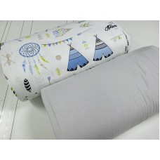 Комплект постільної білизни Вігвам/сірий, Turkish flannel Комплект постільної білизни Вігвам/сірий, Turkish flannel