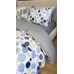 Комплект постільної білизни Юлій Turkish Cotton, двосторонній, білий з яскравими колами