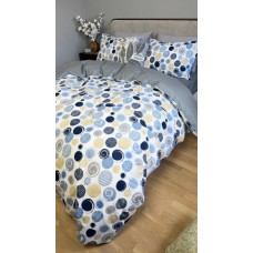 Комплект постільної білизни Юлій Turkish Cotton, двосторонній, білий з яскравими колами