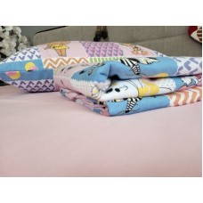 Комплект постільної білизни Звірята/рожевий, Turkish flannel Комплект постільної білизни Звірята/рожевий, Turkish flannel