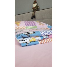 Комплект постільної білизни Звірята/рожевий, Turkish flannel Комплект постільної білизни Звірята/рожевий, Turkish flannel