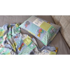 Комплект постільної білизни Звірята/сірий, Turkish flannel Комплект постільної білизни Звірята/сірий, Turkish flannel