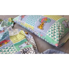 Комплект постільної білизни Звірята/сірий, Turkish flannel Комплект постільної білизни Звірята/сірий, Turkish flannel