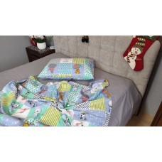 Комплект постільної білизни Звірята/сірий, Turkish flannel Комплект постільної білизни Звірята/сірий, Turkish flannel