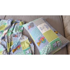 Комплект постільної білизни Звірята/сірий, Turkish flannel Комплект постільної білизни Звірята/сірий, Turkish flannel